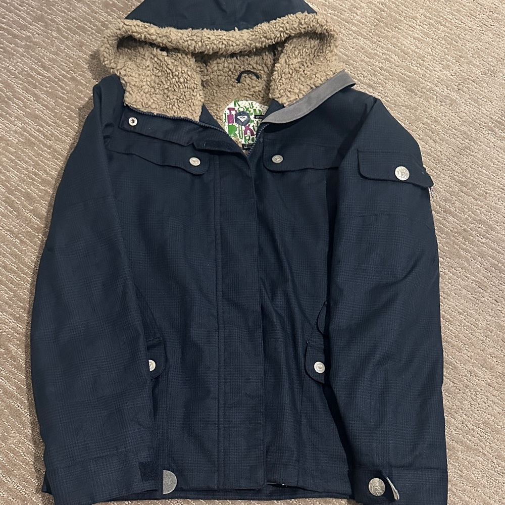 Navy Blue & Sparkle Hooded Snowboarding 🏂 Jacket